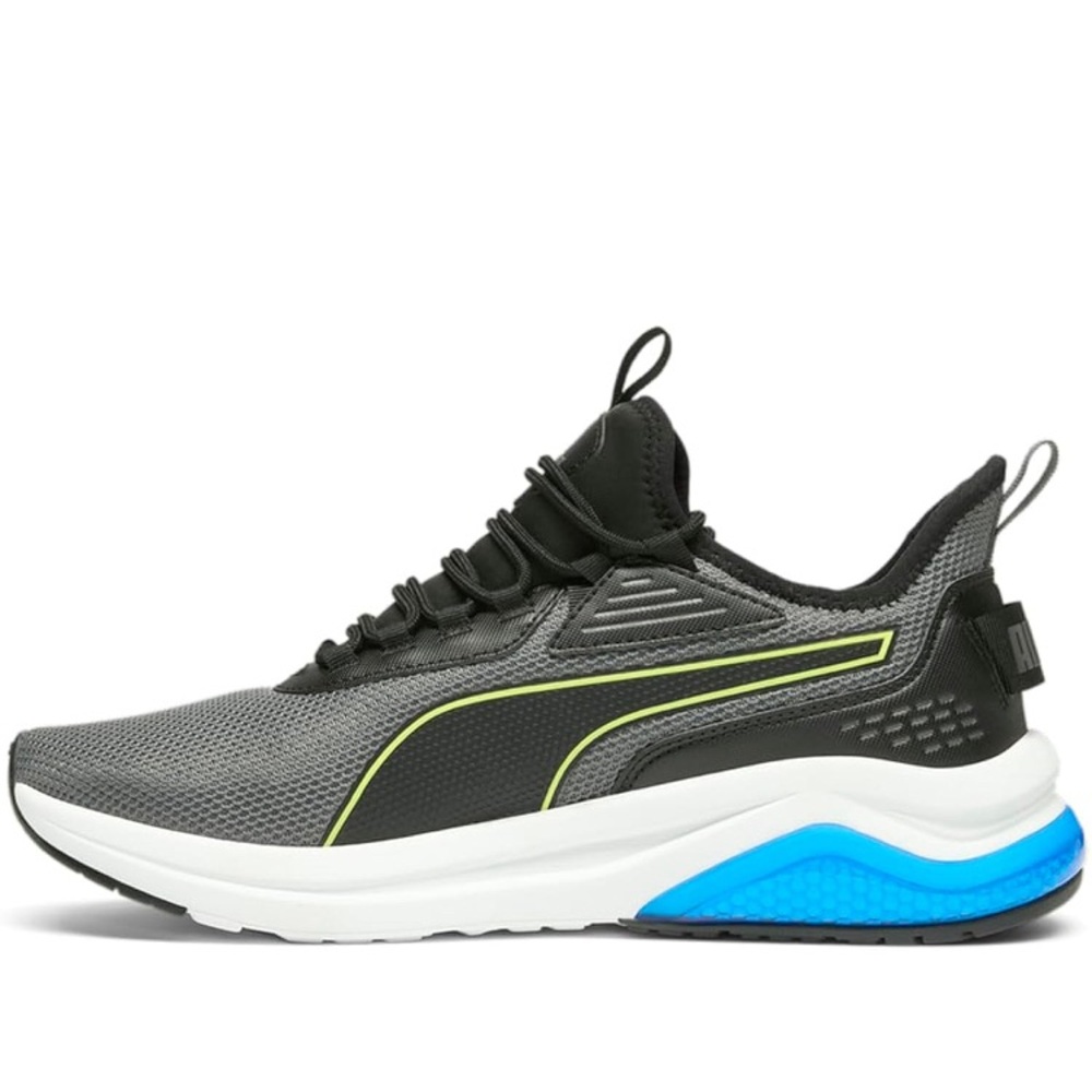 Puma Black and Gray Sneakers with Blue Highlights